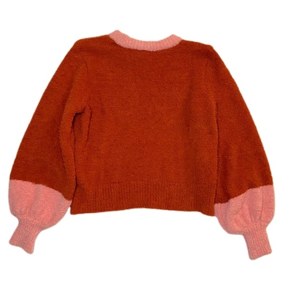 LC Lauren Conrad • Colorblock Fuzzy Sweater • Rust & Blush • Size M - Picture 11 of 12